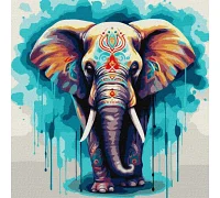 Картина за номерами Чудовий слон 40х40 Ідейка (KHO6558)