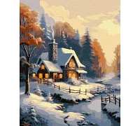 Картина за номерами Зимовий будиночок 40х50 Ідейка (KHO6333)
