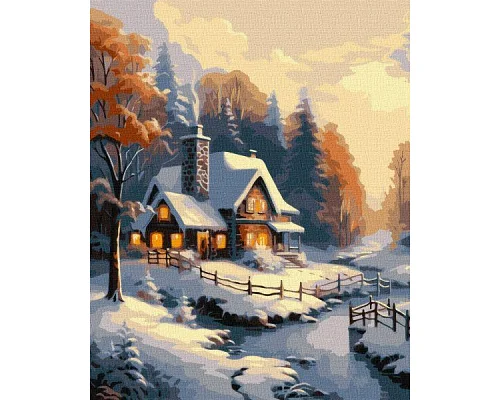 Картина за номерами Зимовий будиночок 40х50 Ідейка (KHO6333)