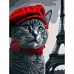 Картина за номерами c алмазной мозайкой Котик в Париже 30*40 см. SANTI (954681)