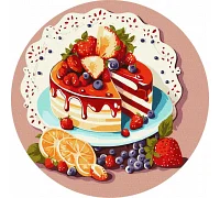 Кругла картина за номерами Фруктовий десерт d33 Идейка (KHO-R1030)