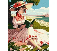 Картина за номерами Захоплене читання дівчини з аніме 40x50 Ідейка (KHO8335)