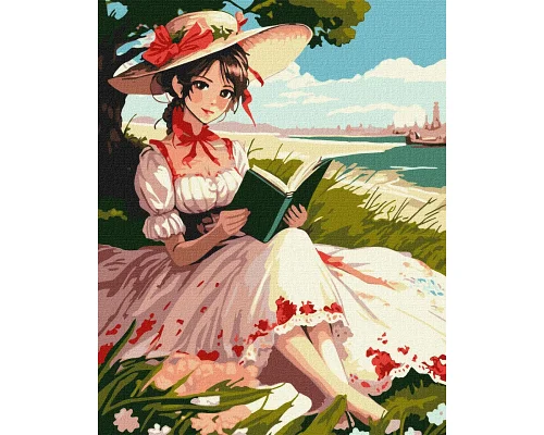 Картина по номерам Увлеченное чтение девушки с аниме 40x50 Идейка (KHO8335)
