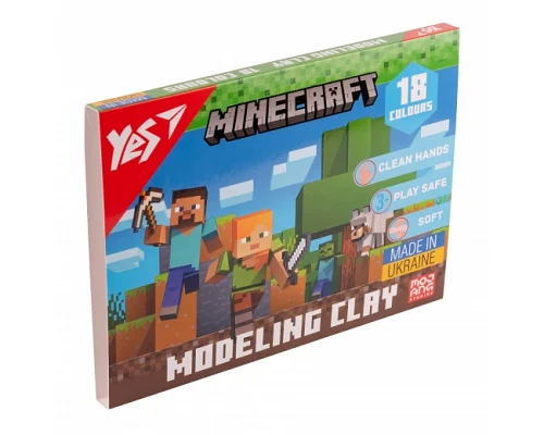 Пластилин YES Minecraft 18 цветов 360 г (540678)