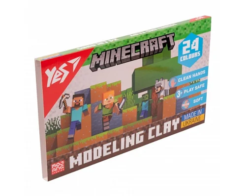 Пластилин YES Minecraft 24 цветов 480 г (540682)