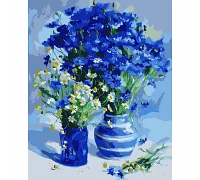 Картина по номерам Голубые васильки с ромашками juliatomesko_artist 40*50 см SANTI (954729)
