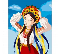 Картина за номерами патріотична Юна українка  40х50 см АРТ-КРАФТ (10056-AC)