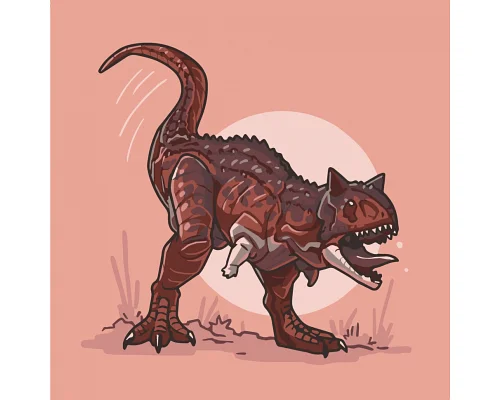 Картина за номерами дитяча динозавр Карнотавир 30х30 см АРТ-КРАФТ (15026-AC)
