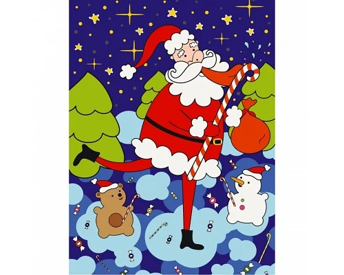 Картина за номерами дитяча новорічна Святковий настрій 30х40 см АРТ-КРАФТ (15024-AC)