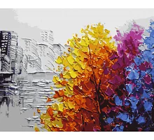 Картина за номерами Осінні барви міста Origami 40*50 см LW1386