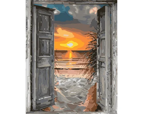 Картина за номерами Origami Двері в морський захід LW 3071 40*50 виробництво Україна