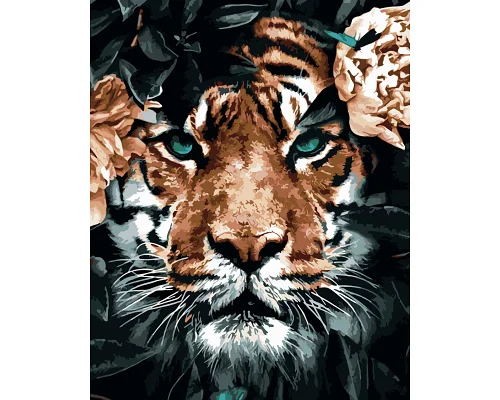 Картина по номерам Тигр в засаде 40*50 (LW3090)