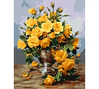Картина по номерам Желтые розы в вазе 40*50 (LW3014)