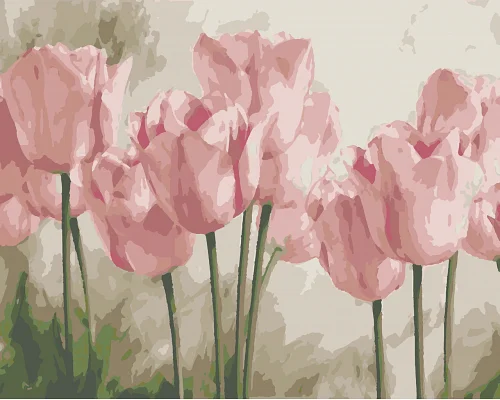Картина за номерами Origami Рожеві тюльпани LW 3017 40*50 виробництво Україна