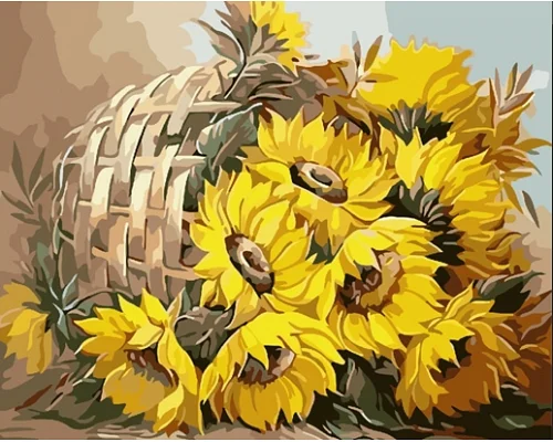 Картина за номерами Соняшники у кошику Origami 40*50 см LW3027