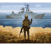 Картина за номерами патріотична Російський корабель іди нах*й Boris Groh Origami  40*50 см LW3126