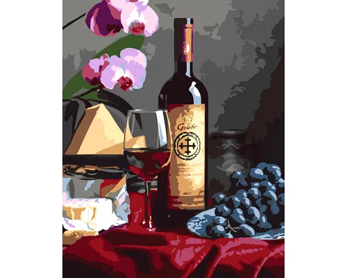 Картина за номерами Червоне вино Origami 40*50 см LW3137