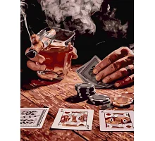 Картина по номерам Origamі Покер Виски Сигара 40*50 (LW3168)