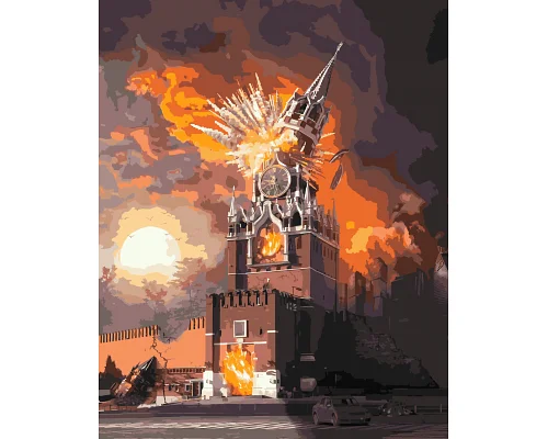 Картина по номерах Origamі Хороший кремль - палаючий кремль (с) LW 3215 40*50 см pbn-p