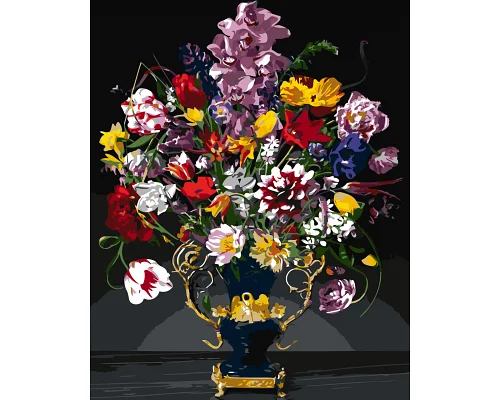 Картина за номерами Квіти Королівський букет у вазі 40*50 см Орігамі LW3264
