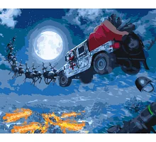 Картина по номерам Новогодне-патриотичная: Санта на хамви 40*50 см Оригами 3270 (LW3270)