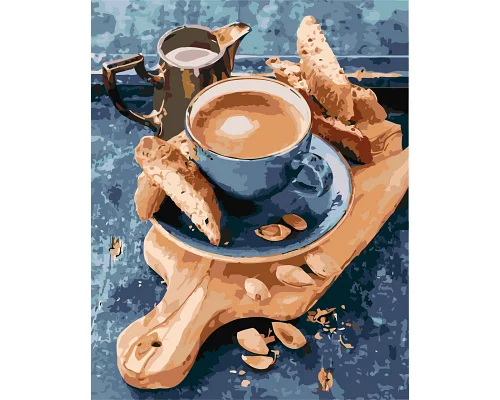Картина по номерам Кофе с печеньем. Натюрморт на кухню 40*50 см Оригами 3277 (LW3277)