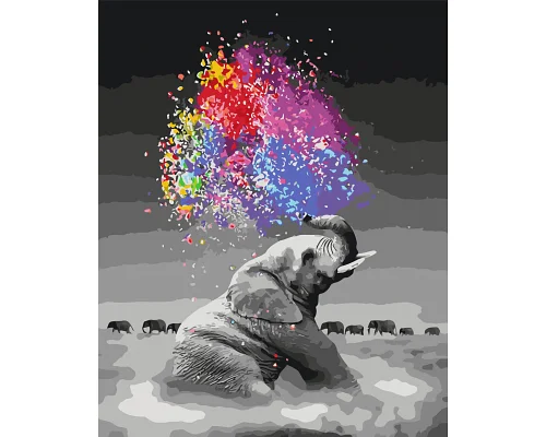 Картина по номерам Животные. Красочный слон 40*50 см Оригами 3035 (LW3035)