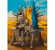 Картина за номерами патриотична Козак ЗСУ на троні 40*50 см Орігамі LW2001