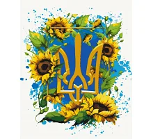 Картина за номерами Герб України у квітах. Патріотична 40*50 см Орігамі LW 3267 pbn-p