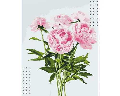 Картина за номерами Рожеві півонії. Квіти  40*50 см Орігамі LW 32380