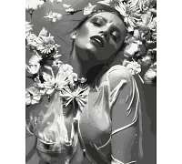 Картина за номерами Дівчина в квітах на чорно-білому тлі
 40*50 см Орігамі LW  30580