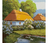 Алмазна мозаїка Украинский Хутор 40*40см на підрамнику SANTI (954716)