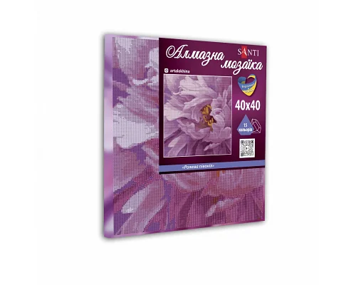 Алмазна мозаїка Рожева півонія artalekhina SANTI 40*40см на підрамнику (954704)