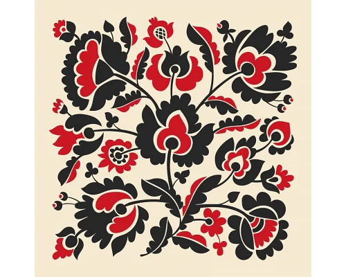 Картина за номерами патріотична Квітковий орнамент 30х30 см АРТ-КРАФТ (13044-AC)