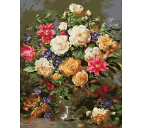 Картина за номерами Букет троянд в в вазі Origami 40*50 см LW1107