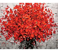 Картина за номерами Букет червоних квітів Origamі 40*50 см LW3002