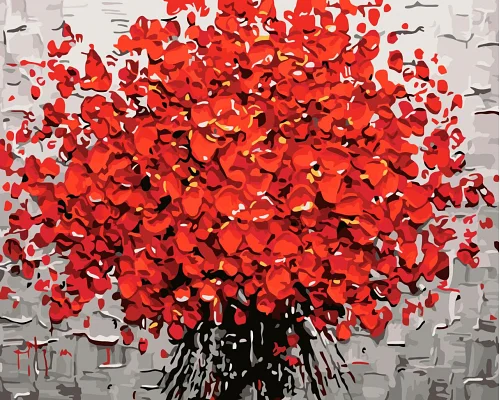 Картина по номерам Букет красных цветов Origamі 40*50 см Origami (LW3002)