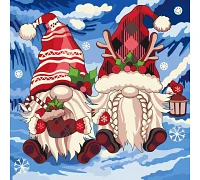 Картина за номерами новорічна Різдвяні гноми  40х40 см АРТ-КРАФТ (12019-AC)