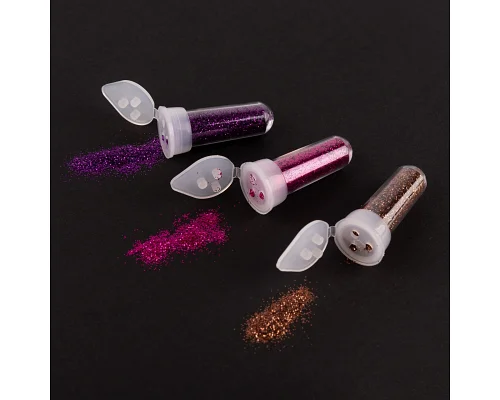 Клей-ручка з набором глітера фіолетовий рожевий бронза Santi код: 742960