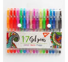 Набор цветных гелевых ручек для рисования 17 штук YES (420434)