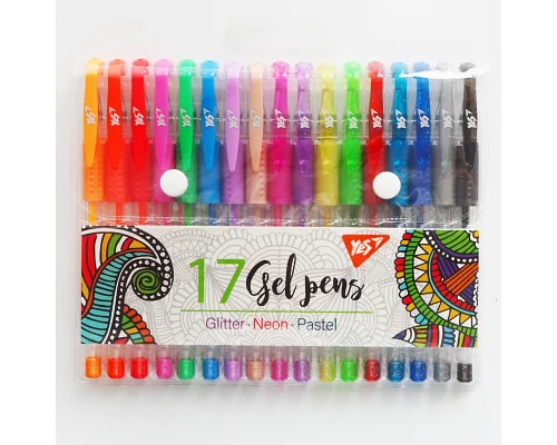 Набір кольорових гелевих ручок для малювання 17 штук YES (420434)