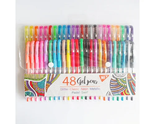 Набір кольорових гелевих ручок для малювання 48 штук YES (420436)