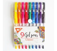 Набір кольорових гелевих ручок для малювання 9 штук YES Classic (420430)
