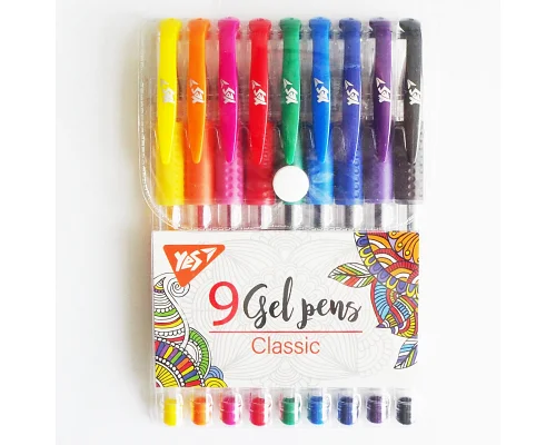 Набір кольорових гелевих ручок для малювання 9 штук YES Classic (420430)
