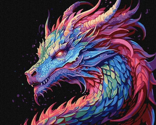 Картина за номерами Барвистий дракон 40x50 Идейка (KHO5113)