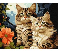 Картина по номерам Милые котики 40x50 Идейка (KHO6574)