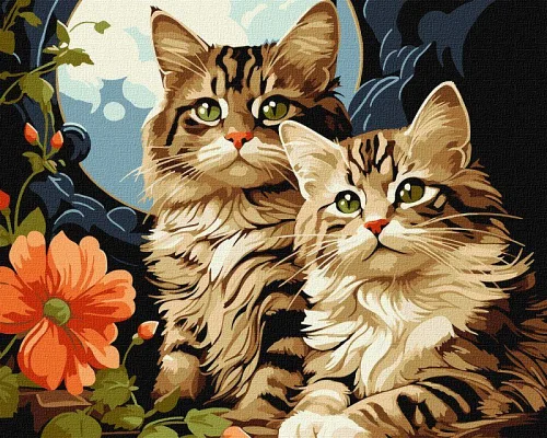 Картина по номерам Милые котики 40x50 Идейка (KHO6574)