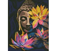 Алмазна мозаїка Будда з лотосами art_selena_ua 40х50 Ідейка (AMO7799)