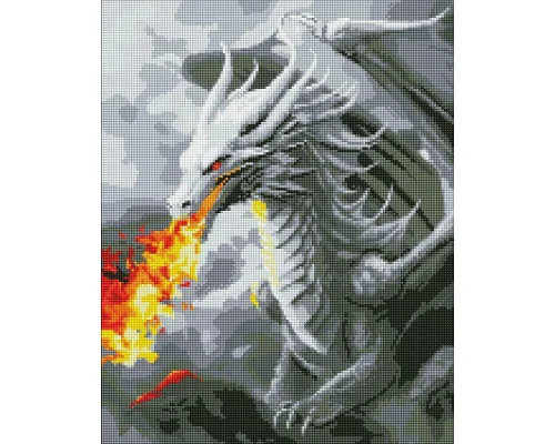 Алмазна мозаїка Вогнедишний дракон з голограмними стразами art_selena_ua 40х50 Ідейка (AMO7833)