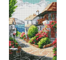 Алмазна мозаїка Місто біля моря art_selena_ua 40х50 Ідейка (AMO7717)